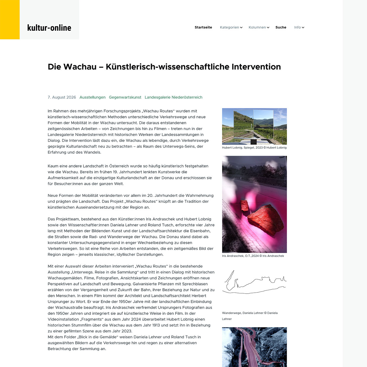 Die Wachau – Künstlerisch-wissenschaftliche Intervention, © kultur-online